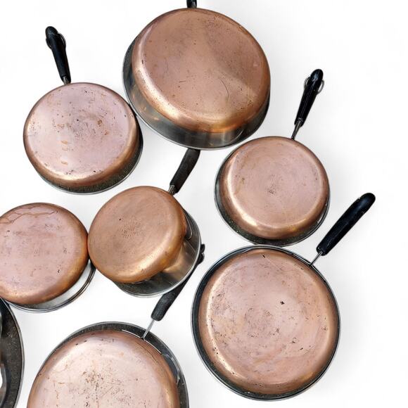 Revere Ware Copper Bottom Cookware Set Lot of 15 Vintage All American Made - Picture 11 of 13